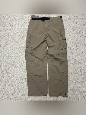 Eastern Mountain Sports Light Brown Hiking Pants Convertible Belted 34x30 Cargo